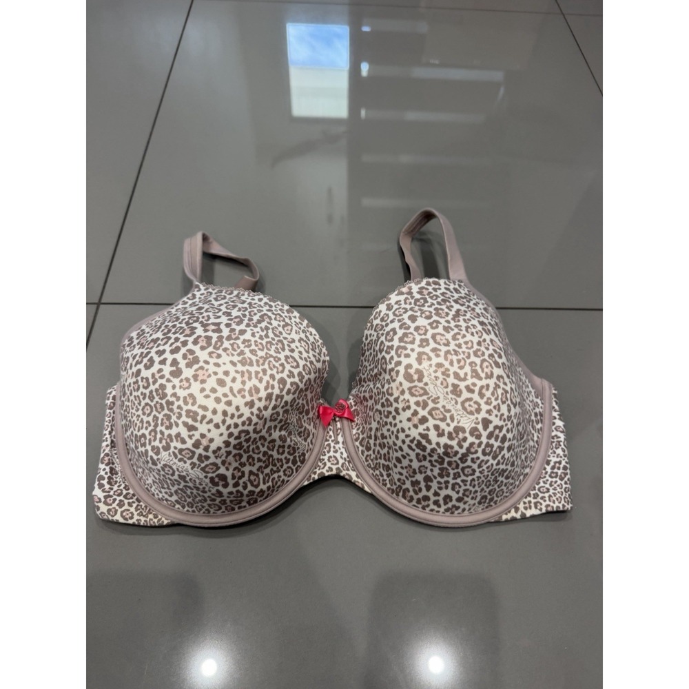 Victoria's Secret Taupe Leopard Print Lined Perfect Coverage Bra 38DDD